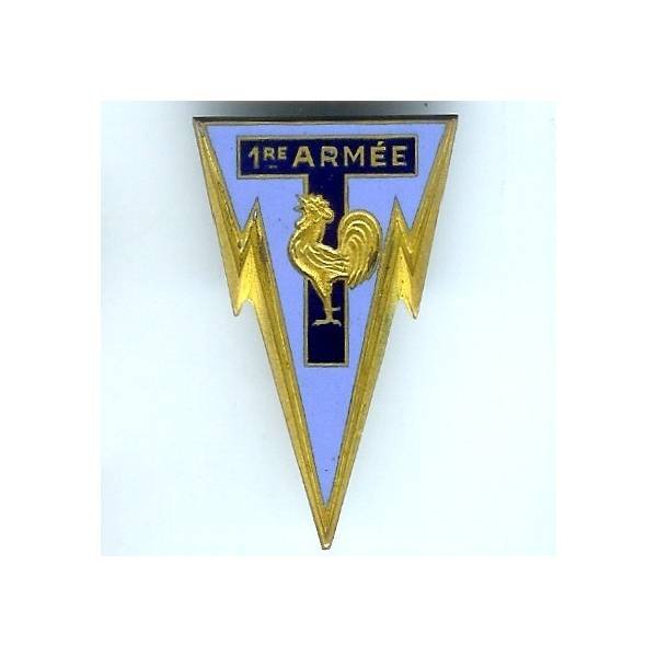 Transmissions 1° Armée, coq, attache sécurité abimée