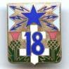 18° RST, écu, fond bleu, dos limé, attache recollée