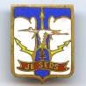 61° / 81° Compagnie de Transmissions , "je sers", cigogne, émail, matriculé 380 ou 241
