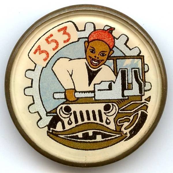 353° Compagnie Légère de Réparation Automobile , jeep en réparation, cerclage laiton