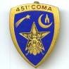 451° Section de Commis Ouvriers Militaires d'Administration , abeille sur étoile, mosquée et étoile filante