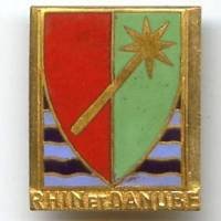 1° Armée Rhin et Danube, lettres en relief, sans fond bleu