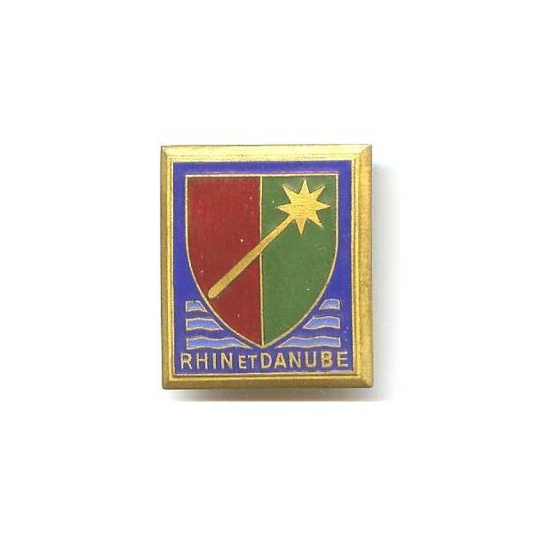 1° Armée Rhin et Danube, fond bleu, vert fonçé