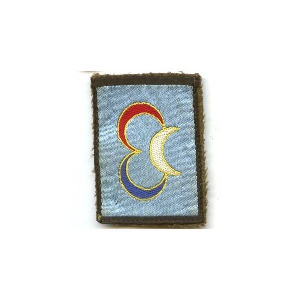 3° Division d'Infanterie Algérienne , rectangle tissu brodé monté sur feutre kaki, 55x76
