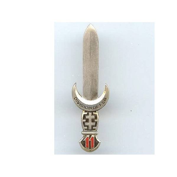 11° Division d' Infanterie , glaive, dos lisse, en arge