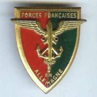 Forces Françaises en Allemagne , émail, dos guilloché