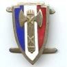 Groupe Mobile de Réserve , francisque, insigne de képi, émail, 20x34, 4 pattes repliables