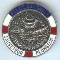 Sauveteur Plongeur CRS, dos lisse, épingle verticale
