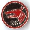 GJF 26, tête rouge sur fond noir, 32 mm, aluminium peint