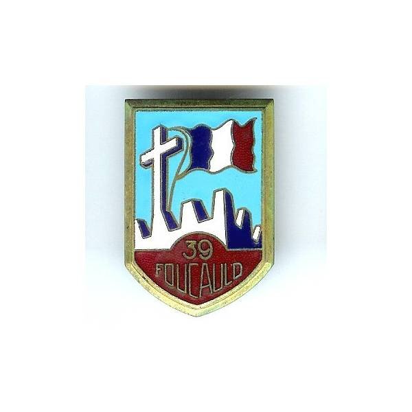 CJF 39 "De Foucauld", émail, dos lisse, sans attache