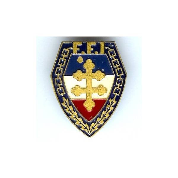 FFI / 149° RIF, écu tricolore peint, écaille dans le bleu