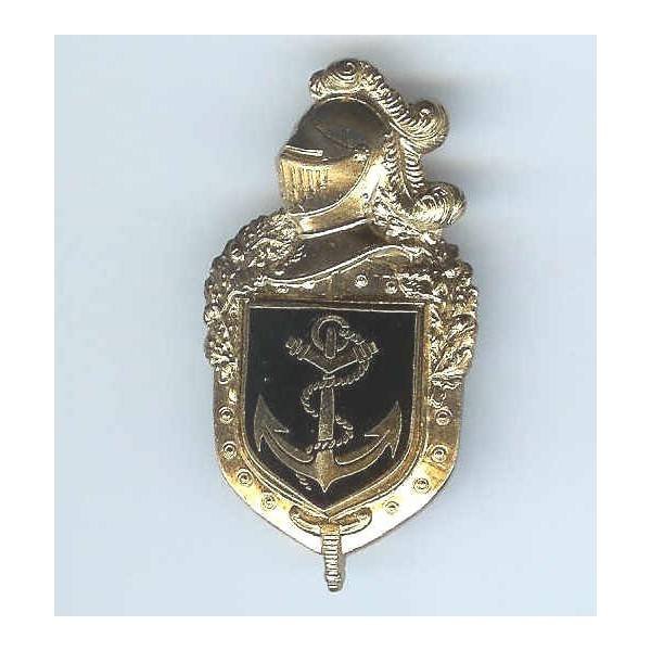 Gendarmerie Maritime, fond noir, émail, plateau doré Drago