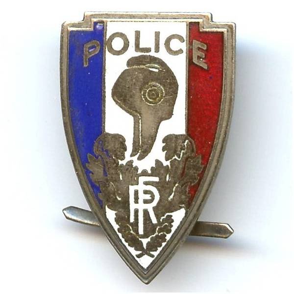 Police, RF, bonnet phrygien, insigne képi, estampé, émail