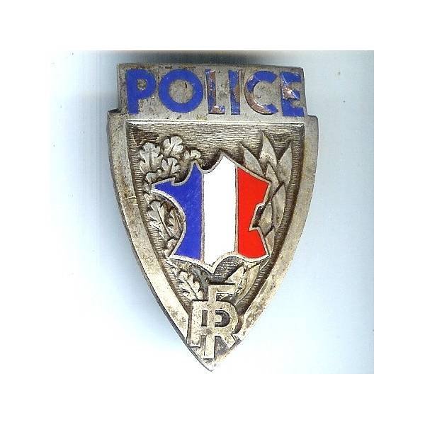 Police, RF, carte de France, insigne de casque, éclat émail