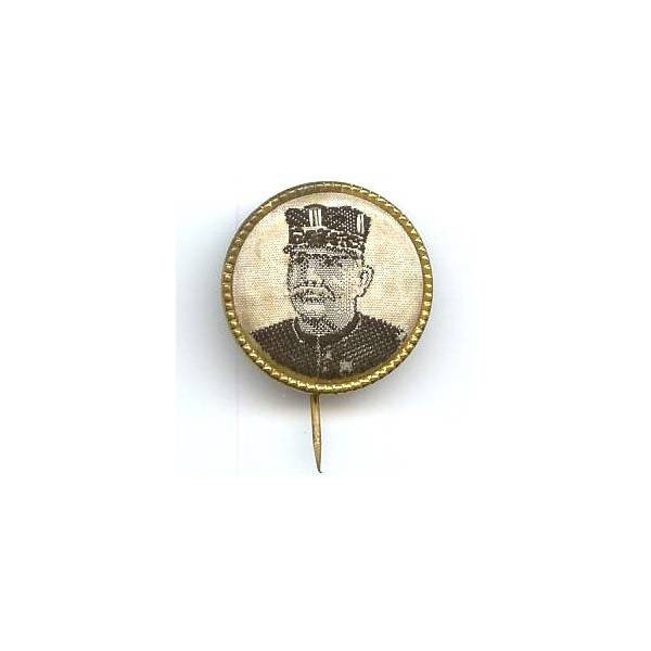 Epinglette soie tissée montée sur cuivre, Maréchal Foch