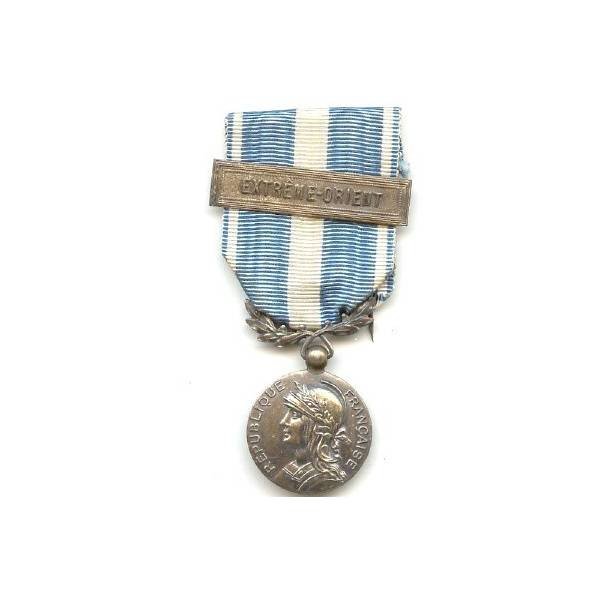 Médaille Coloniale , bronze argenté, barrette Extêm