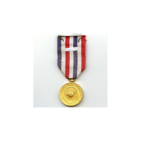 Médaille des Chemins de Fer, dorée, attribuée et datée, br