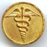 Insigne de col Service de Santé US, d 25, doré, molette