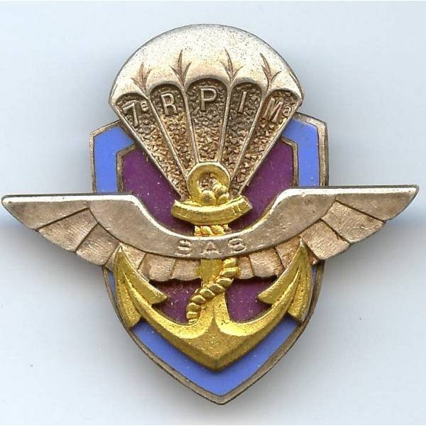 7° Régiment Parachutiste d'Infanterie de Marine , ancre dorée, 2 boléros Drago, Drago Paris en V