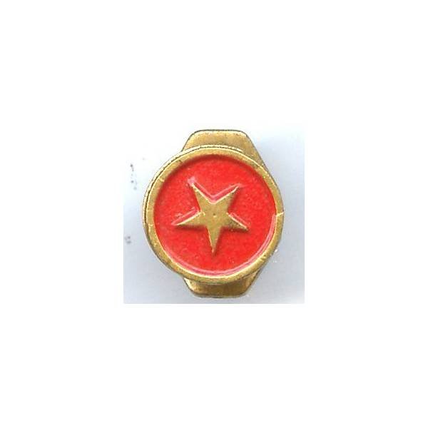 Etoile rouge, d 12, peint, attache à patin