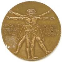 Léonard de Vinci , signée R Joly, 82 mm, bronze 19
