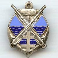 51° Rgt de Mitrailleurs d' Infanterie Coloniale , mitrailleuses et croix de Lorraine, gros boléro