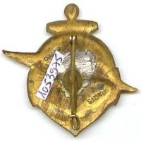 15° Rgt de Tirailleurs Sénégalais , ancre et phoenix dorés, attache remplacée