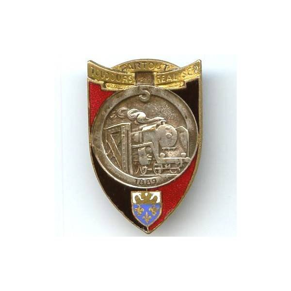 5° Rgt du Génie, écu, émail, 2 boléros Drago, léger éclat