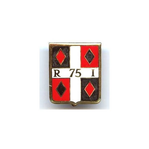 75° Rgt d' Infanterie, résine, dos guilloché, boléro oblong