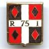 75° Rgt d' Infanterie, résine, dos guilloché, boléro oblong