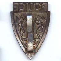 Police, RF, insigne de casque, 39x55, émail