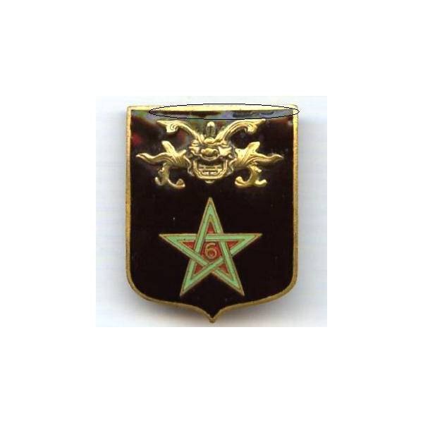 6° Régiment de Spahis Marocains en Extrême-Orient , dos lisse, boléros oxydés, défaut d'émaillage