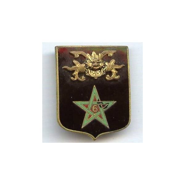 6° Régiment de Spahis Marocains en Extrême-Orient , dos lisse, défaut d'émaillage