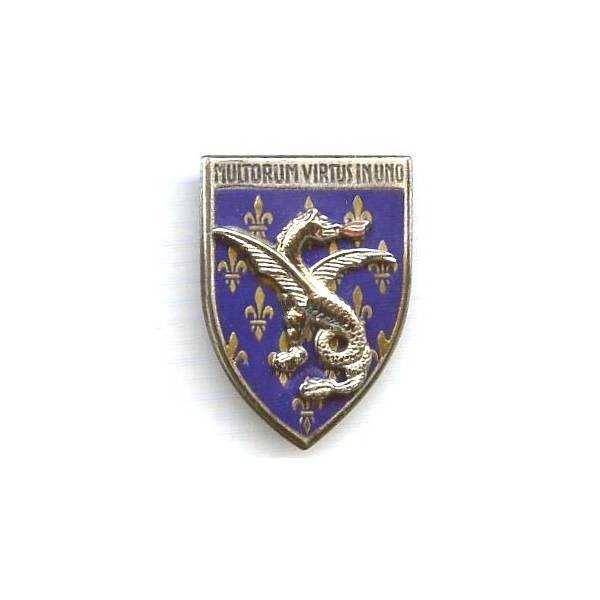 18° Rgt de Dragons , devise, faux n° d'homologation, résine