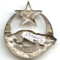 3° Régiment de Spahis Algériens , panthère 4 pattes, étoile rouge vif, attache coupée