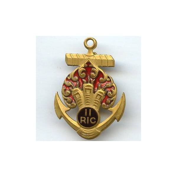 11° Rgt d'Infanterie Coloniale , najas sur ancre, attache recollée