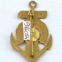 11° Rgt d'Infanterie Coloniale , najas sur ancre, attache recollée