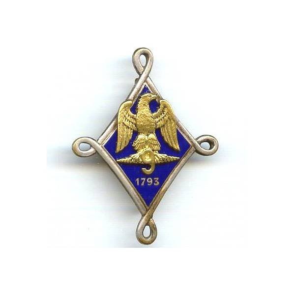 9° Régiment de Hussards , 1793, aigle, losange bleu fonçé, dos lisse, 2 boléros Drago, patiné