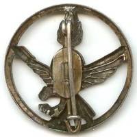 Commandos de Chasse Gendarmerie , insigne de bérêt, estampé, patiné