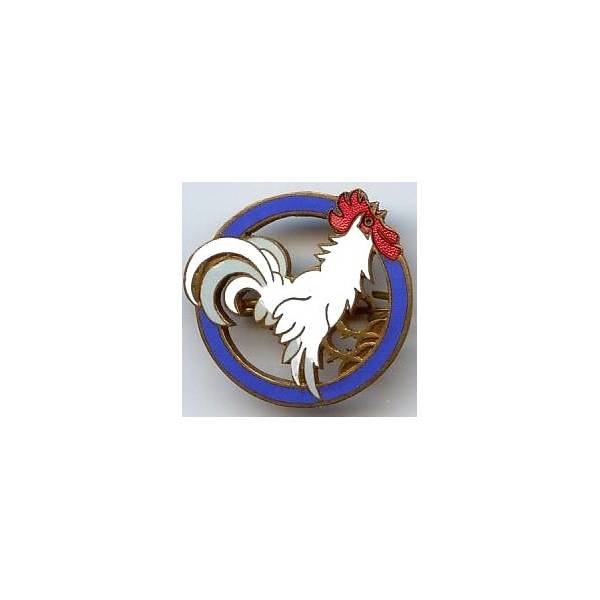 GAO 513, coq, épingle et boléro, plumes blanches et grises
