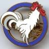 GAO 513, coq, épingle et boléro, plumes blanches et grises