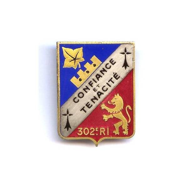 302° Rgt d' Infanterie , "confiance et tenacité" , 2 anneaux
