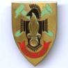 16° Compagnie d'Entretien du Génie , écu, cuirasse noire sur marteau et clé à molette verts, patiné