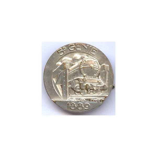 5° Régiment du Génie , locomotive, 1889, rond, tout métal