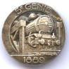 5° Régiment du Génie , locomotive, 1889, rond, tout métal, patiné