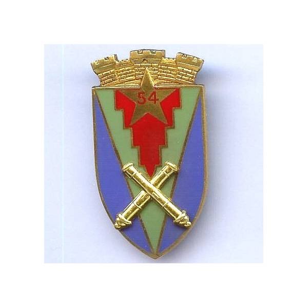 En argent , 54° Régiment d'Artillerie , poinçon au recto sur la tour centrale