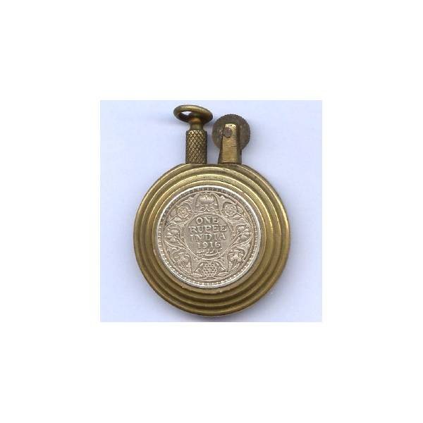 Briquet de Tranchée  , base de pièce argent de one rupee India 1916