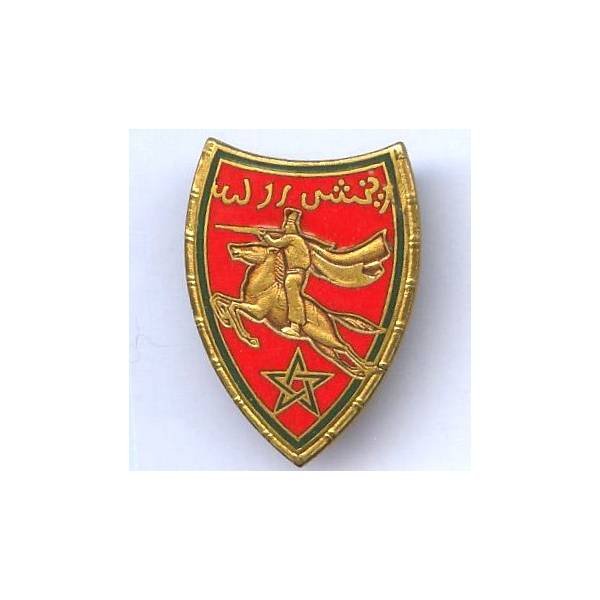 2° Régiment de Spahis Marocains , écu, cavalier, bordure verte