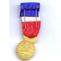 Médaille de l' Agriculture , rosette, une palme , bronze doré, signée Borrel