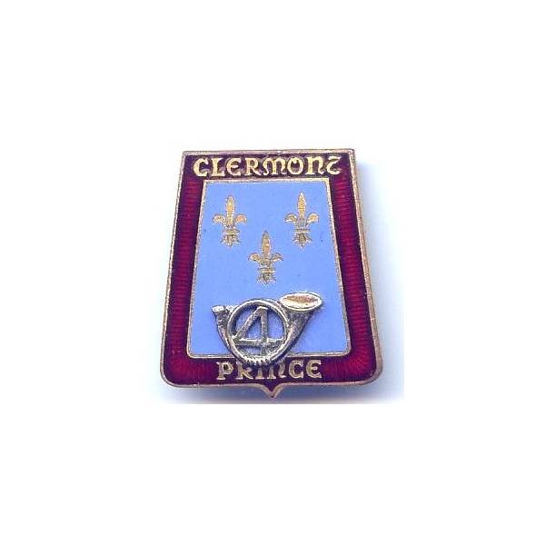 4° Régiment de Chasseurs à Cheval , Clermont Prince, cor, émail, dos argenté, boléro Dragoanneaux